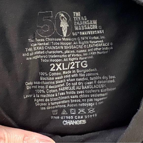 Chainsaw Massacre ‘My Happy Face’ 2XL Black T-Shirt Leatherface Horror Halloween - Picture 2 of 6